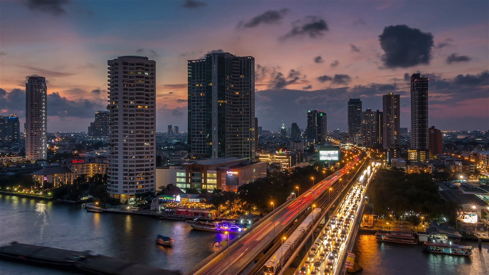 Highway and downtown Bangkok
