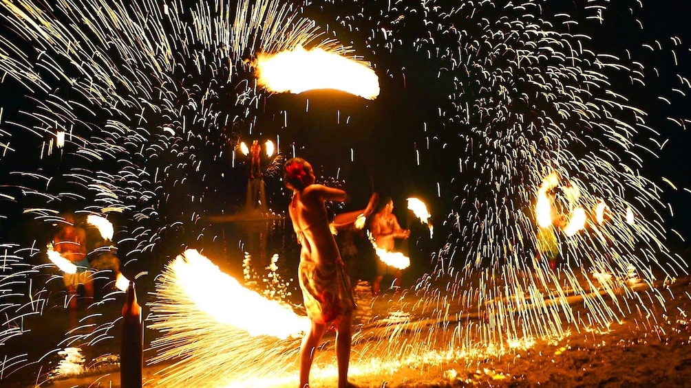 Fire Walking show on Robinson Crusoe Island 