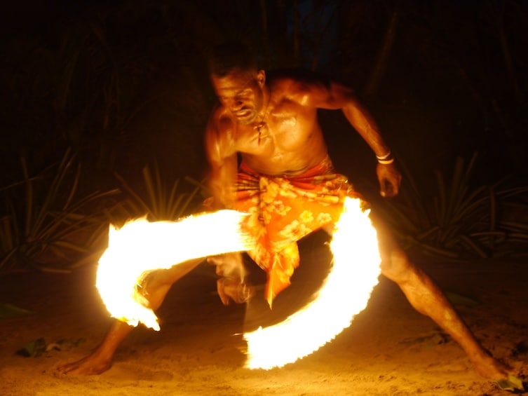 Fire walking show on Robinson Crusoe Island