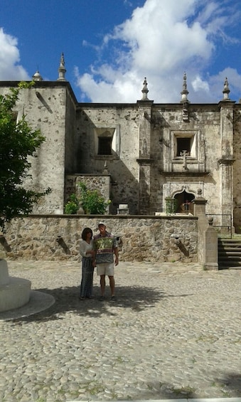 Couple at San Javier Mission in San Javier, Mexico 