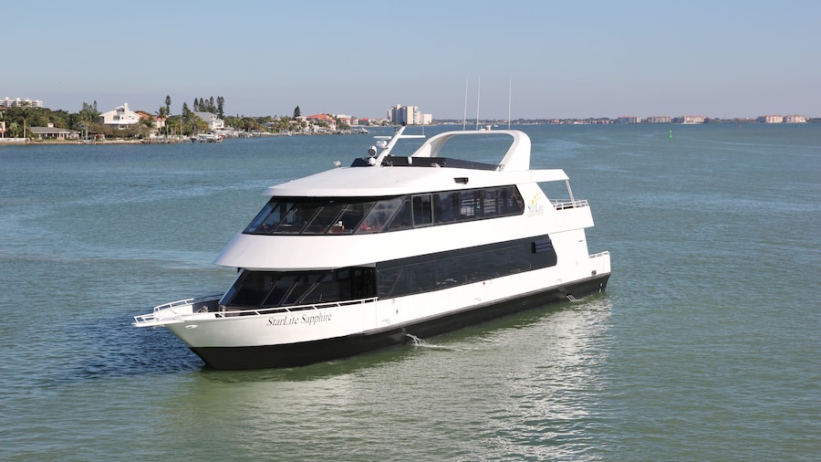 View of the StarLite Sapphire Yacht on St. Pete Beach