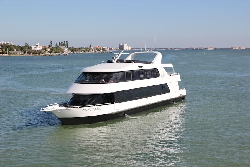 View of the StarLite Sapphire Yacht on St. Pete Beach