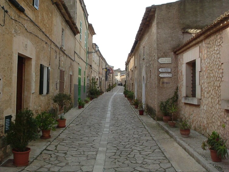 Cobblestone street in Mallorca, Spain