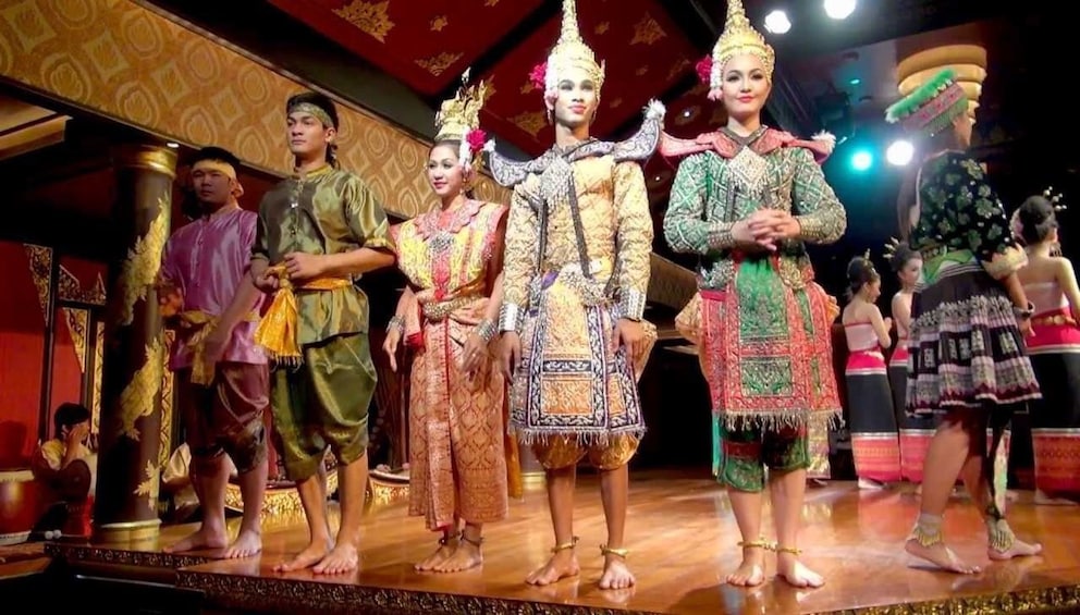 Performers in costume at the Mandarin Oriental