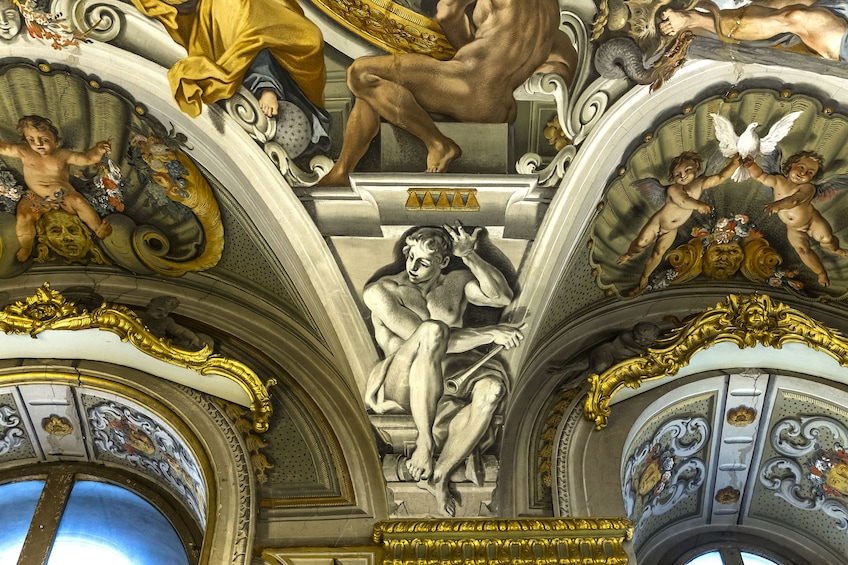 Painted ceiling of Doria Pamphilj Gallery in Rome, Italy