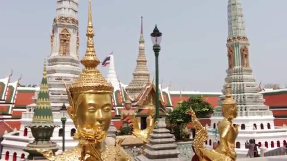 Close view outside the Temple of the Emerald Buddha in Bangkok, Thailand 