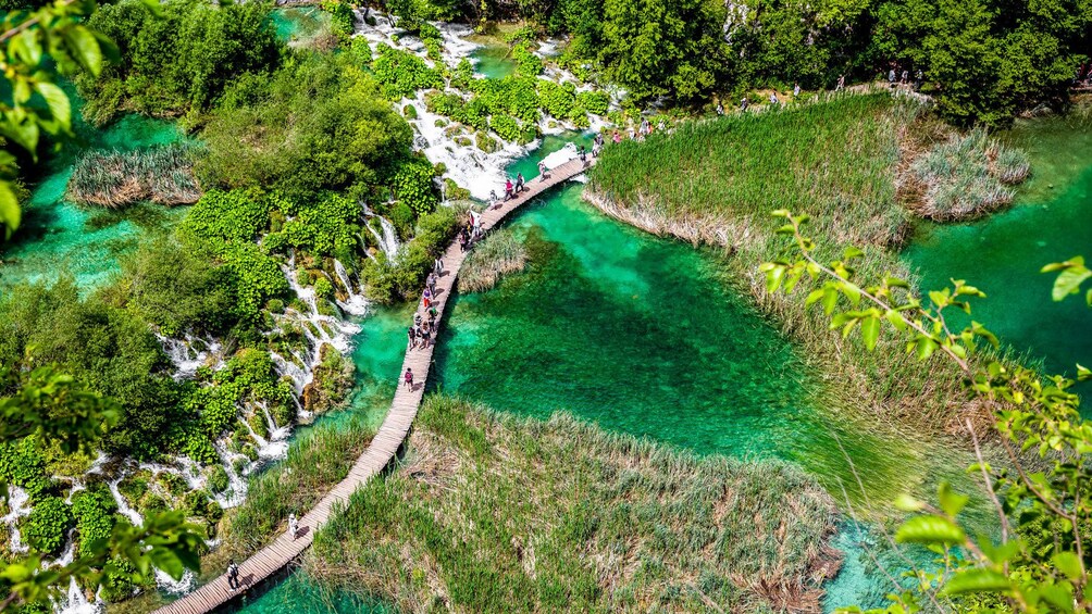 Aerial view of Plitvice Lakes National Park