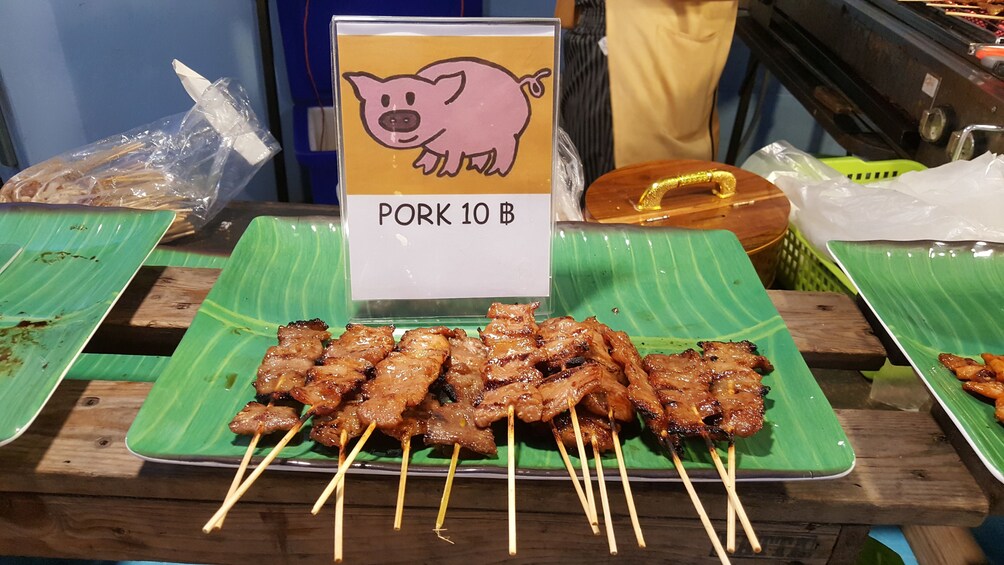 Pork skewers in Chiang Mai 