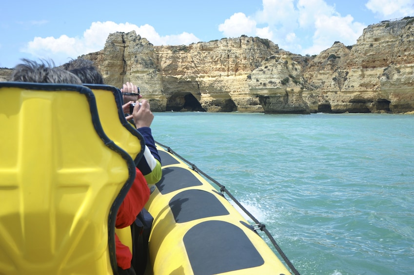 View out of side of boat approaching Benagil Caves