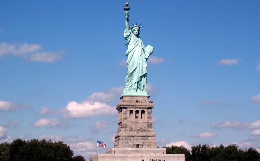 Landscape view of the Statue of Liberty