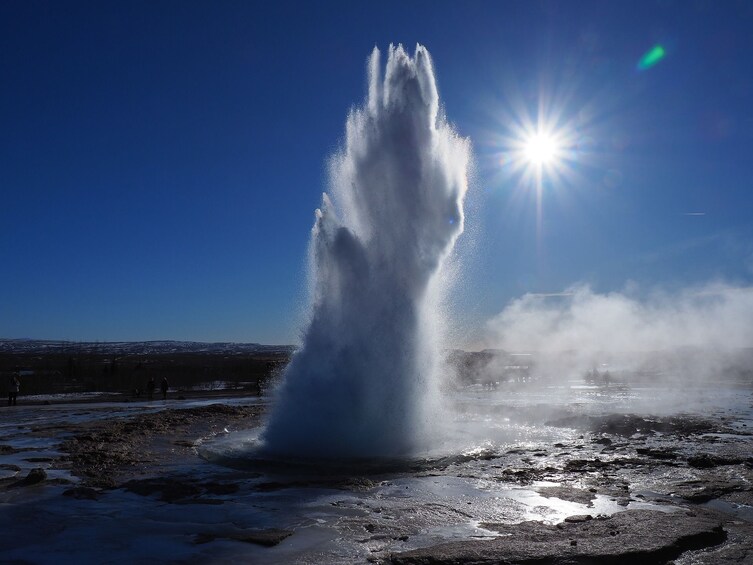 Erupting geyser at Iceland's Golden Circle