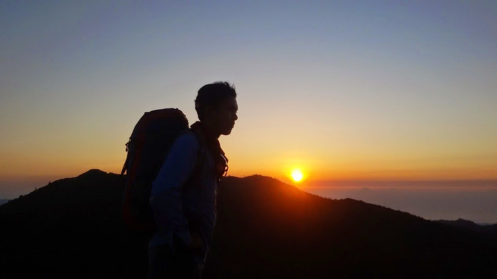 Volcano sunrise hiking with breakfast on top