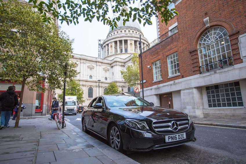Luxury sedan on the street in London