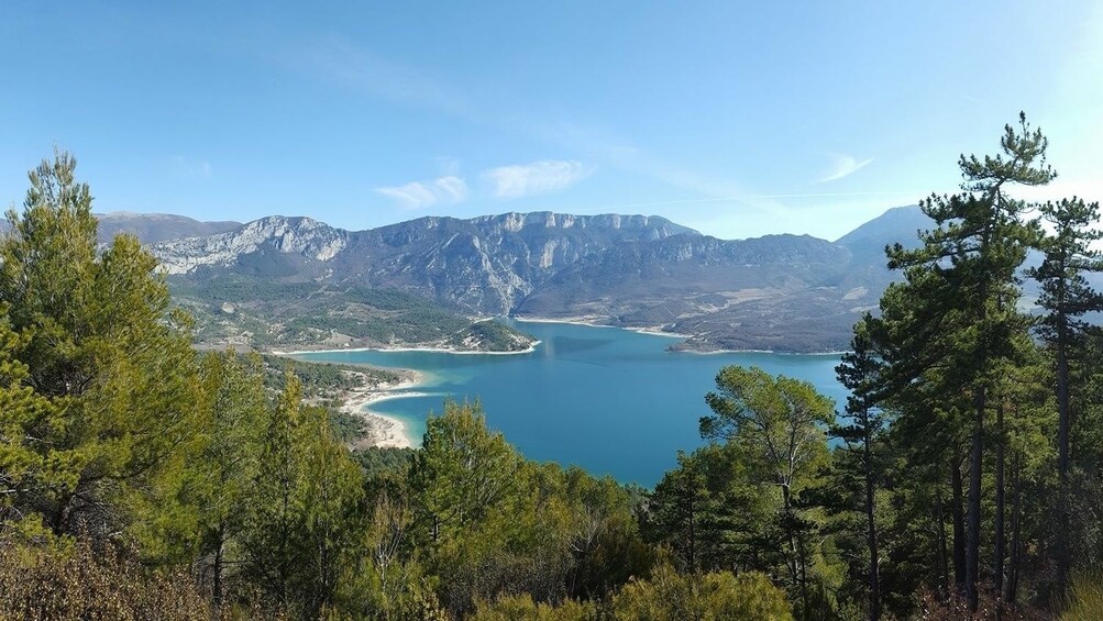 Panoramic view of Lake of Sainte-Croix in Provence