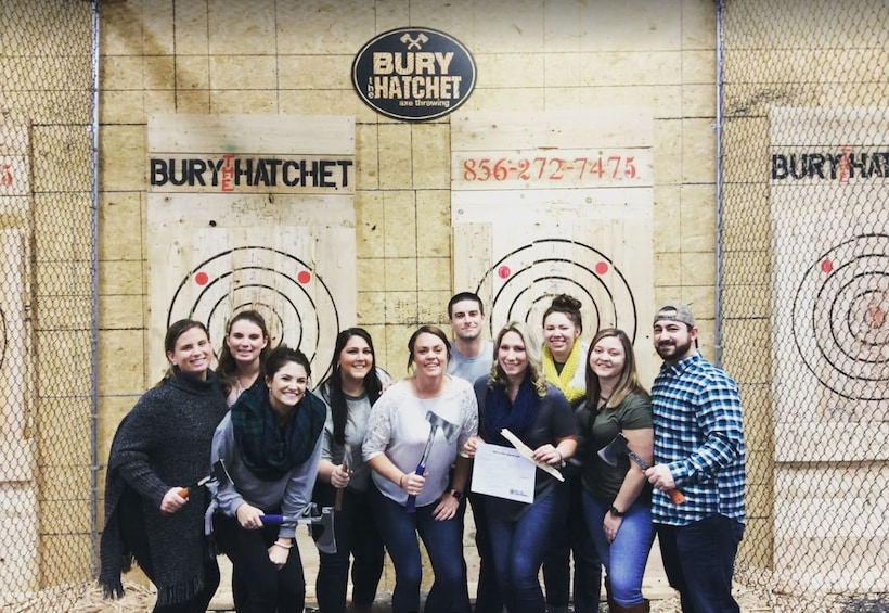 Small group at 2 Hour Axe Throwing Experience