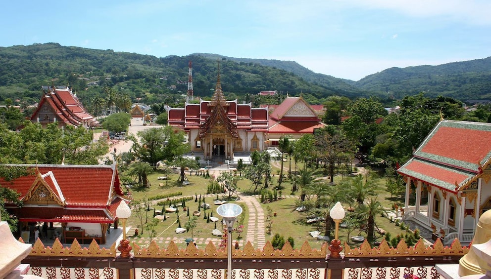 Aerial view of Wat Chalong in Phuket, Thailand