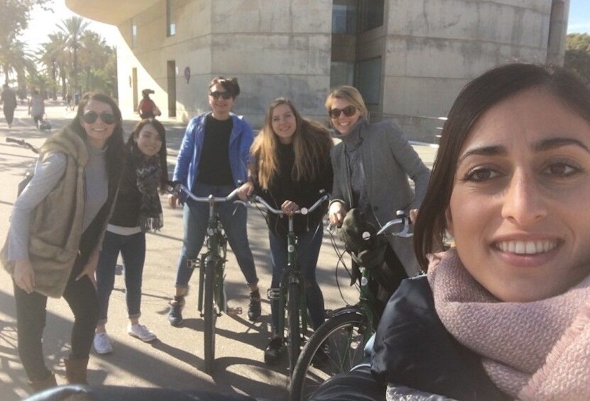 Bikers take a selfie in Barcelona