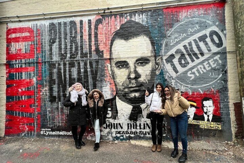 Pose for a Photo at the Dillinger Mural