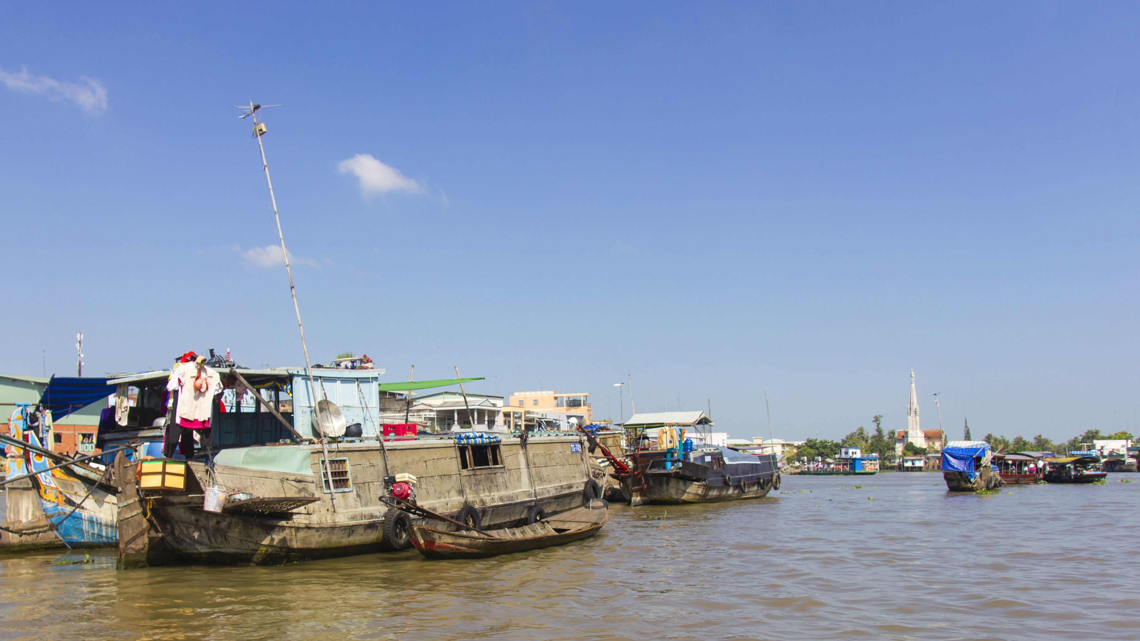 Mekong Delta - Cai Be Floating Market from Ho Chi Minh City