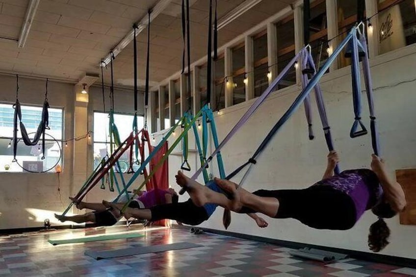 Show item 1 of 6. Yoga Trapeze Aerial Yoga class at Gravity Yoga