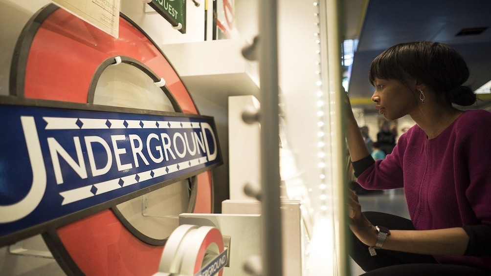 Woman at the London Transport Museum