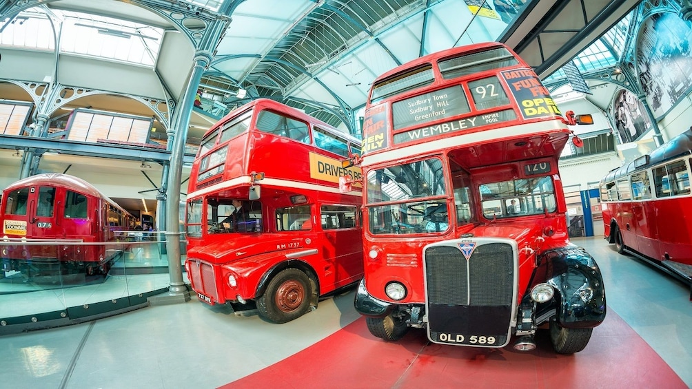 Old double-decker red bus 