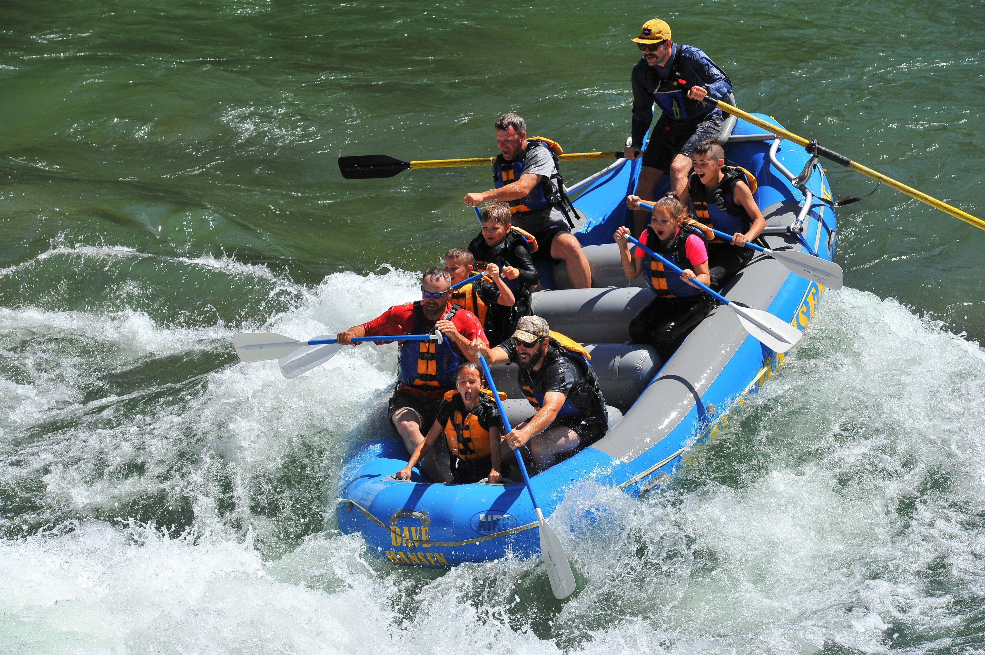 White water rafting down the Snake River in Jackson, WY 
