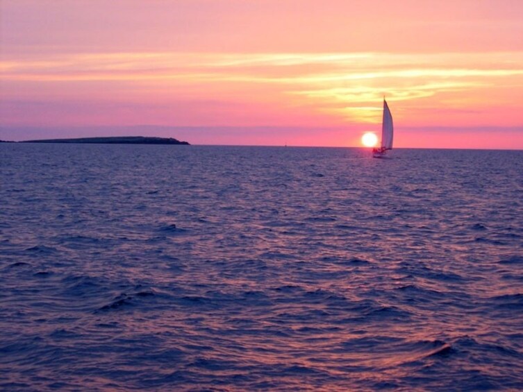 Sailing trip at sunset from Fornells