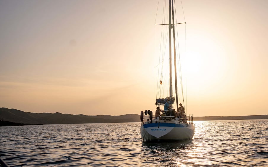 Sailing trip at sunset from Fornells