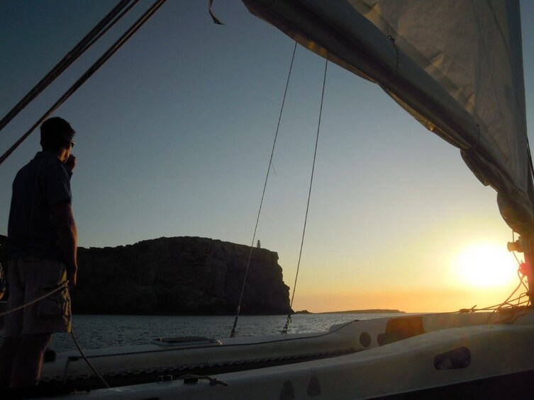 Sailing trip at sunset from Fornells