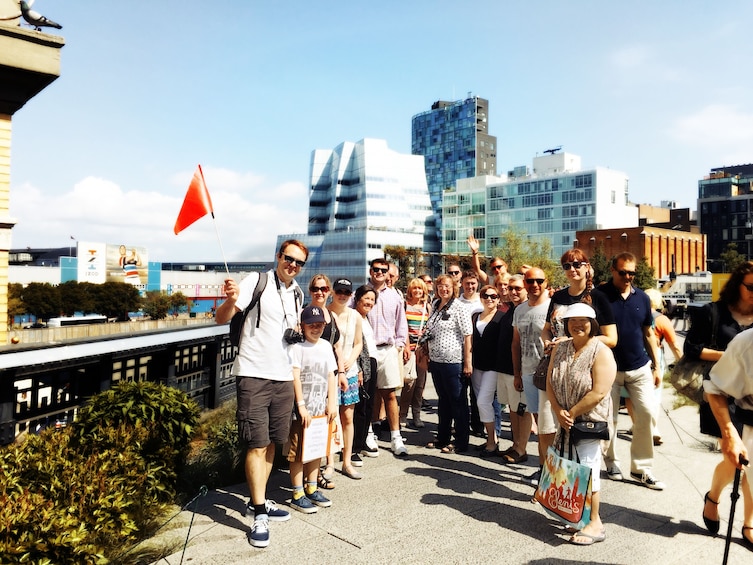 Guide with group in NYC