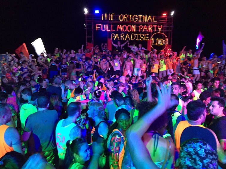 Neon lights at the Full Moon Party 