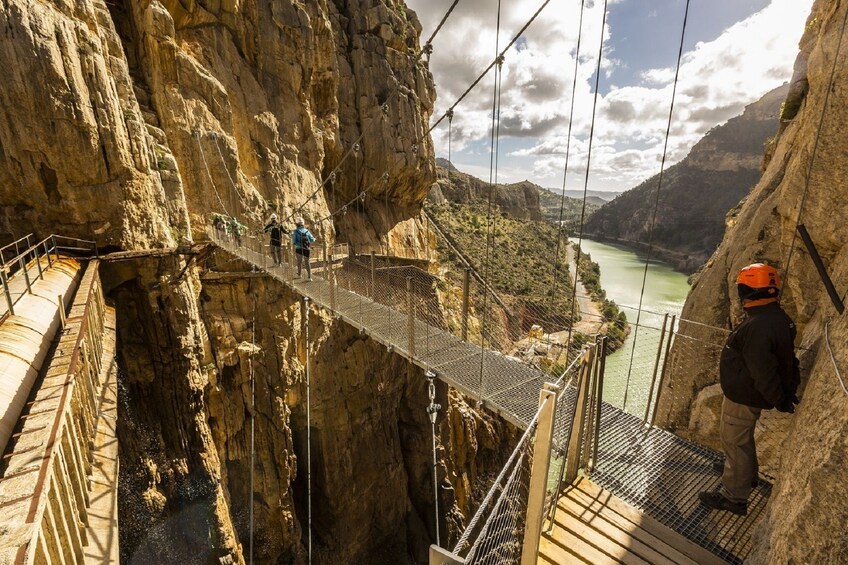 Pedestrian bridge in a gorge in Caminito del Rey