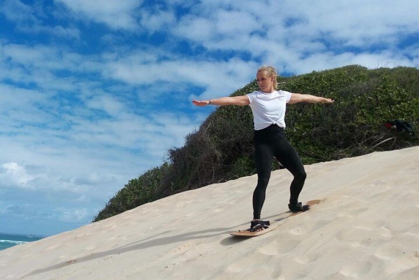 Sandboarding in Jeffreys Bay