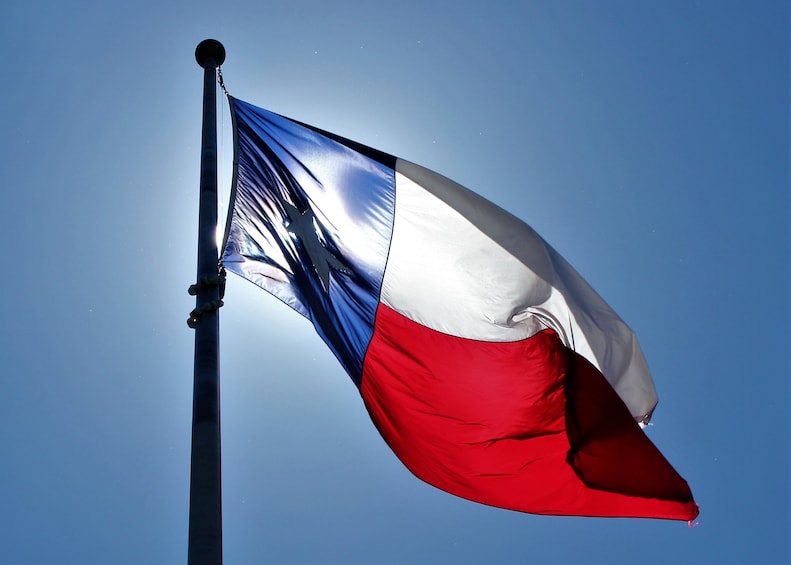 Texas flag in the sun