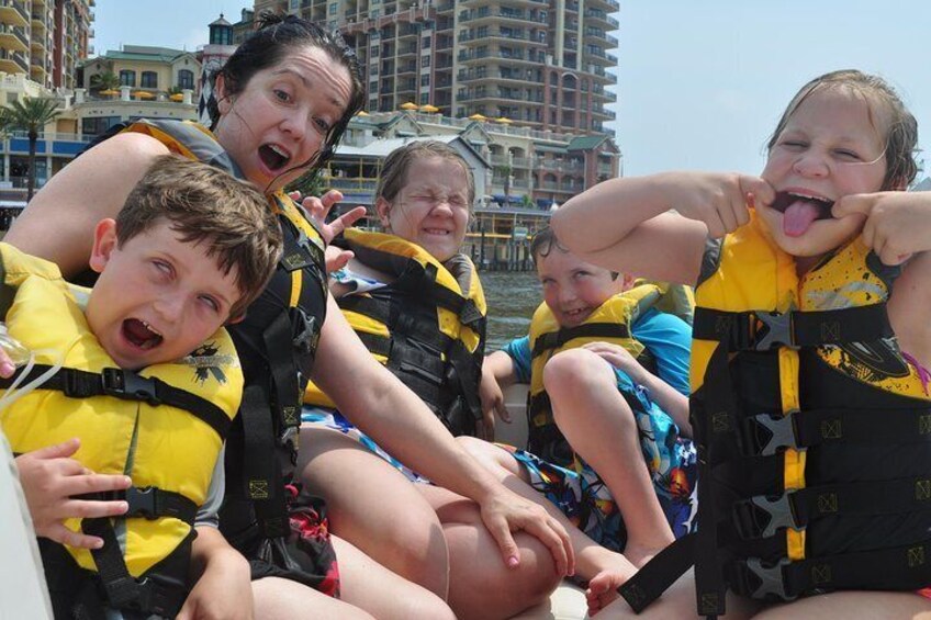 Having fun with the kids.