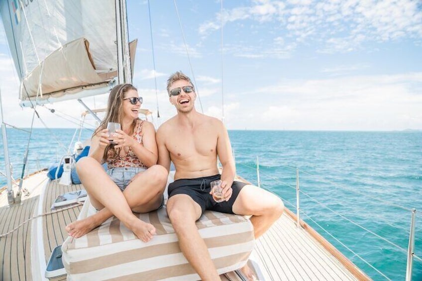 Relaxing on the sail home