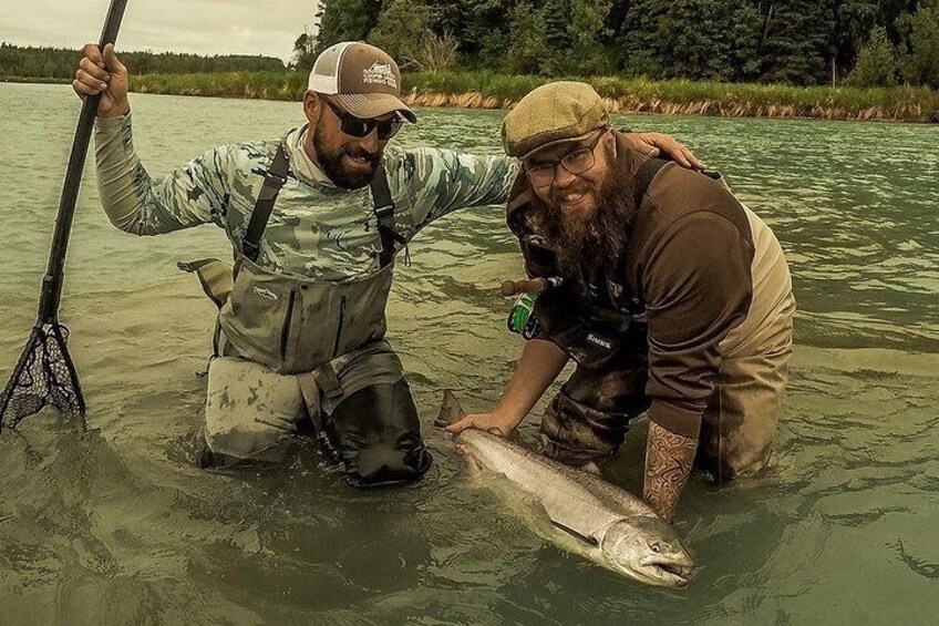 Fly Fishing on the Kasilof River for King Salmon.