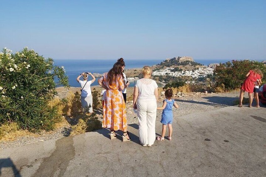 Stop for a panoramic view of Lindos 