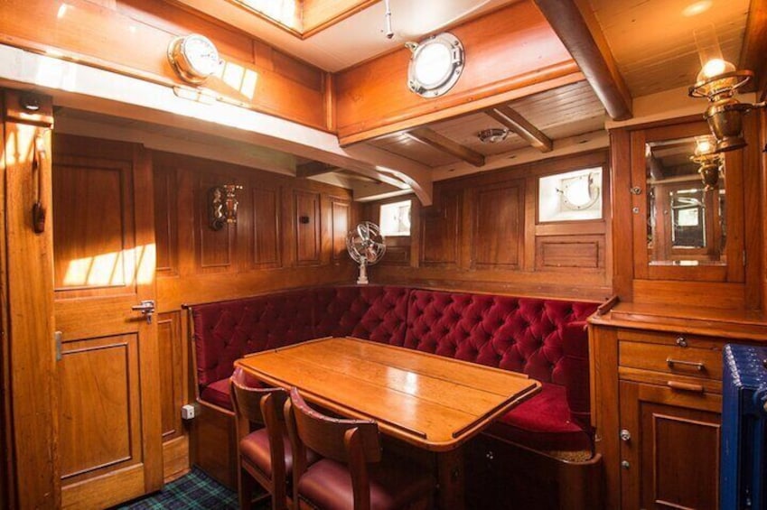 Faith's elegant dining room, which once hosted Sir Winston Churchill. 