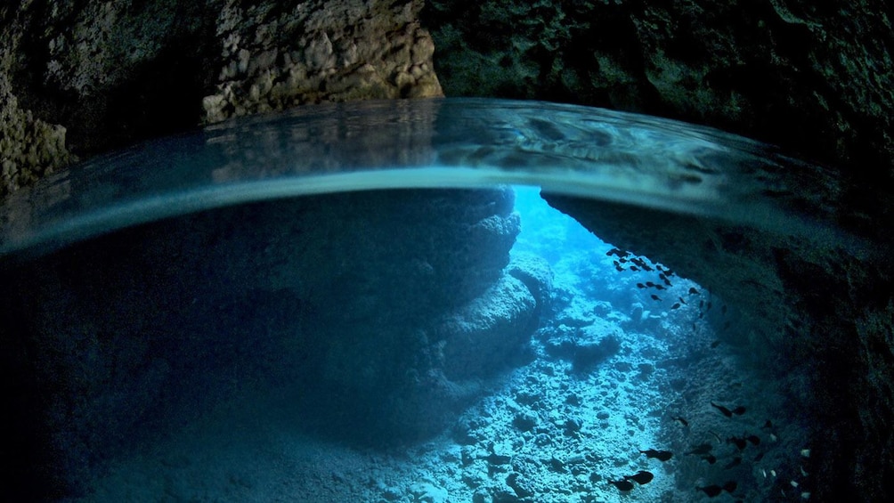Show item 3 of 5. Okinawa Blue Cave Snorkeling Ticket