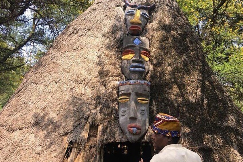 Traditional house of the Lesedi village people