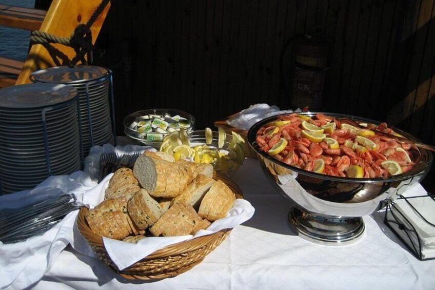 Buffet served on board