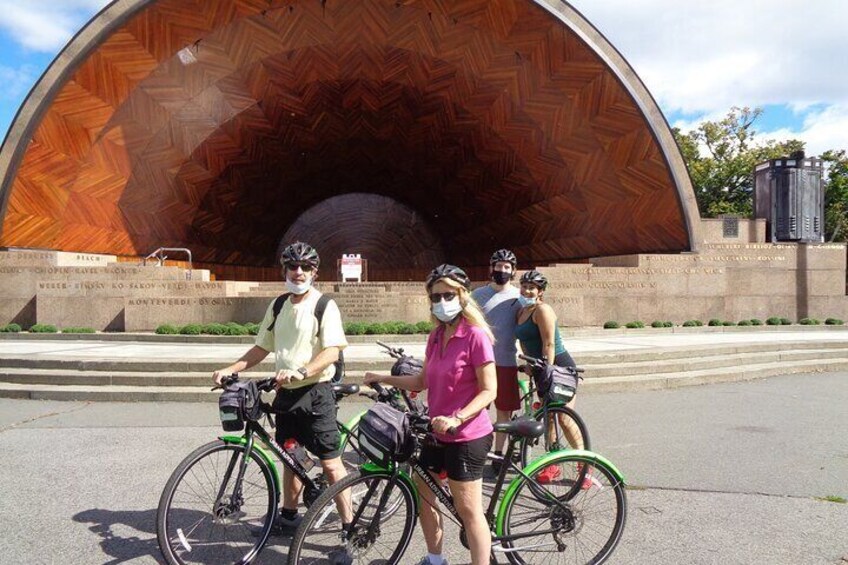 Ride along the Esplanade to the Hatch Shell.