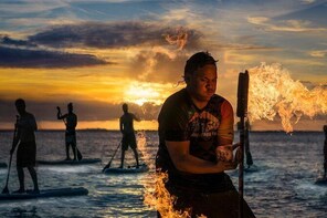 Fire on Water Night Paddling Tour in Rarotonga