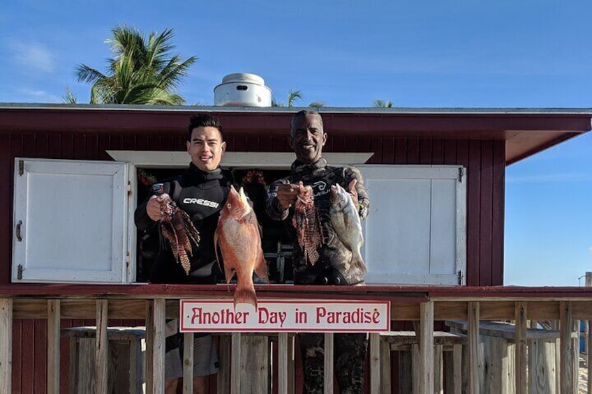 Just another day at Paradise Cove spearfishing