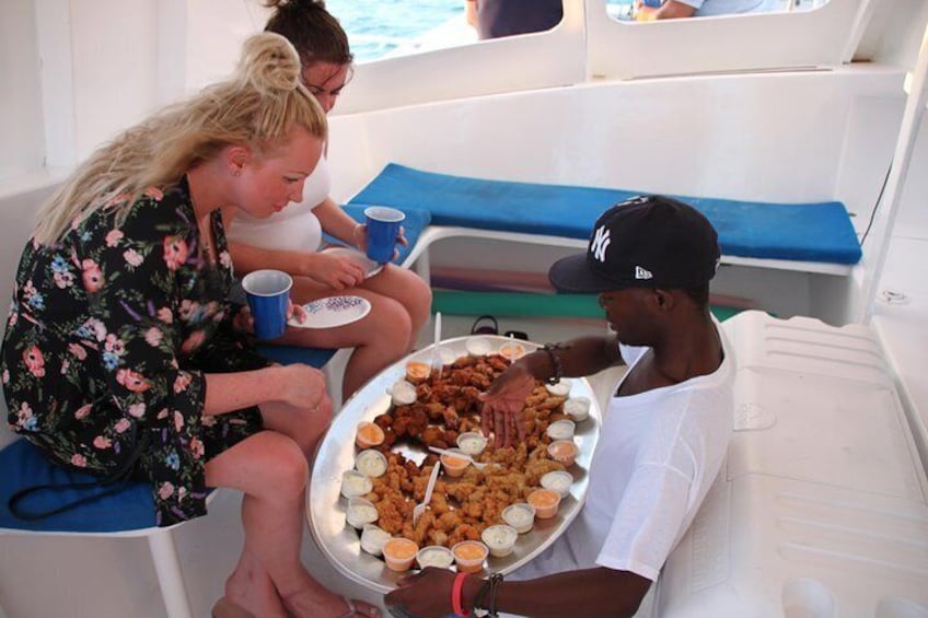 A great selection of local appetizers are served