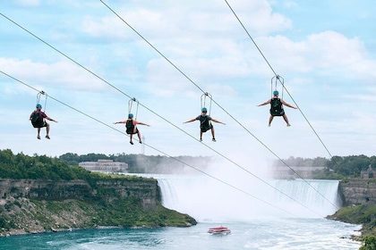 Zipline till fallen i Niagara Falls, Kanada