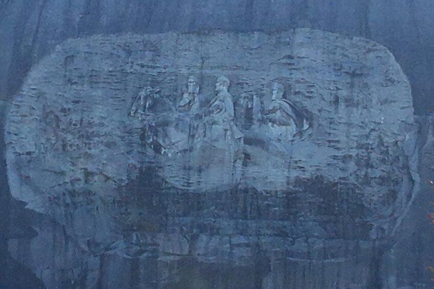Generals Robert E. Lee and Stonewall Jackson mural on the side of Stone Mountain, Georgia