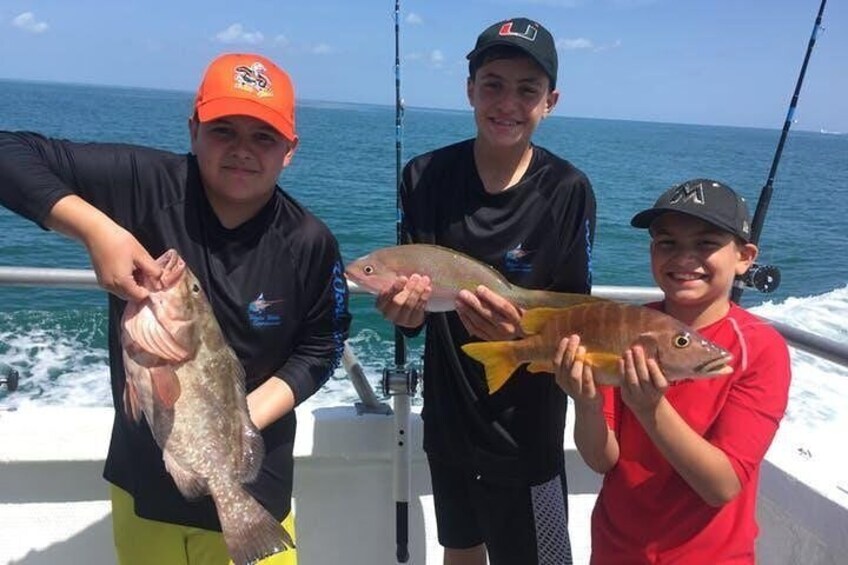 Fishing for snapper and grouper all day long!